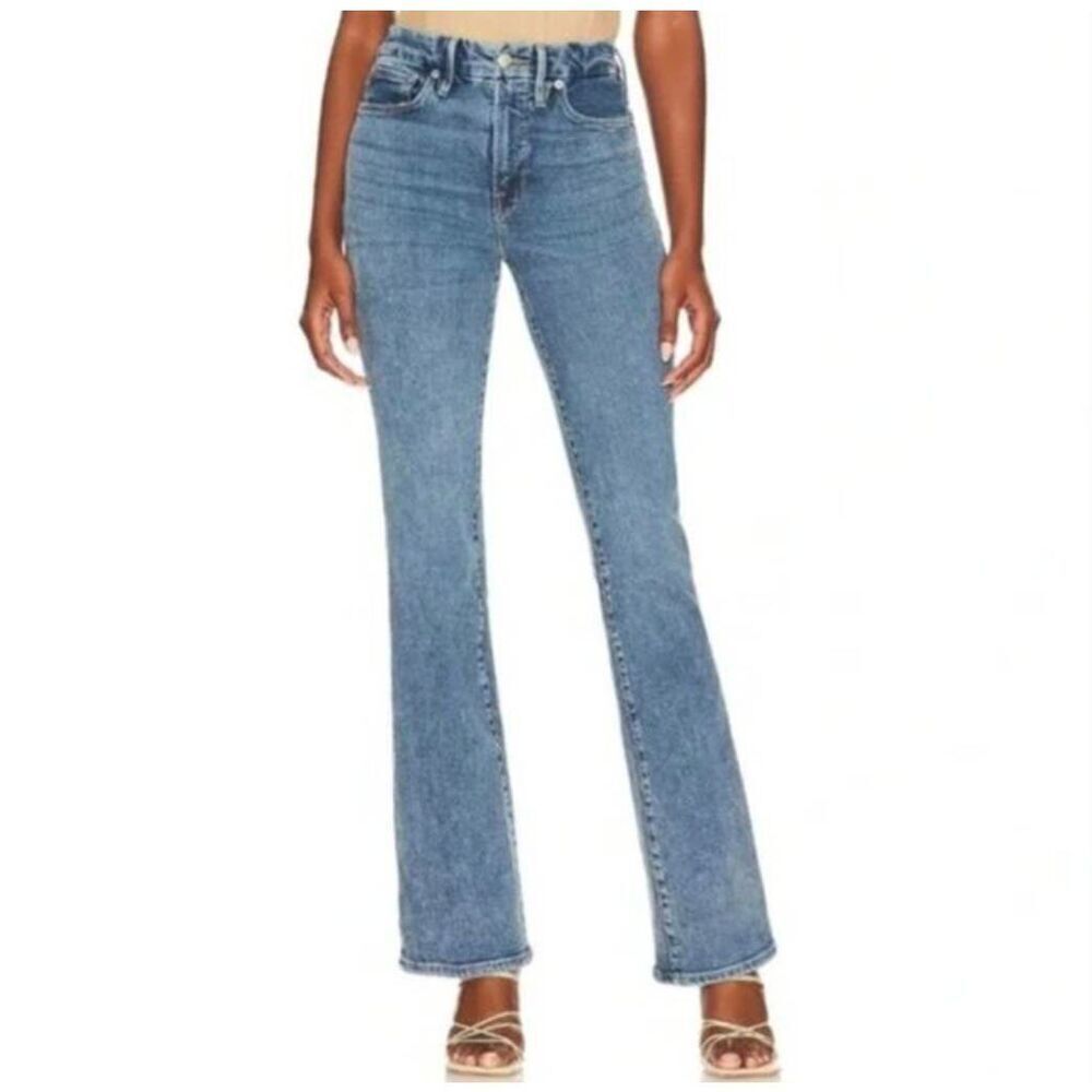 Good American Good Classic Bootcut Jeans in Indigo254 15